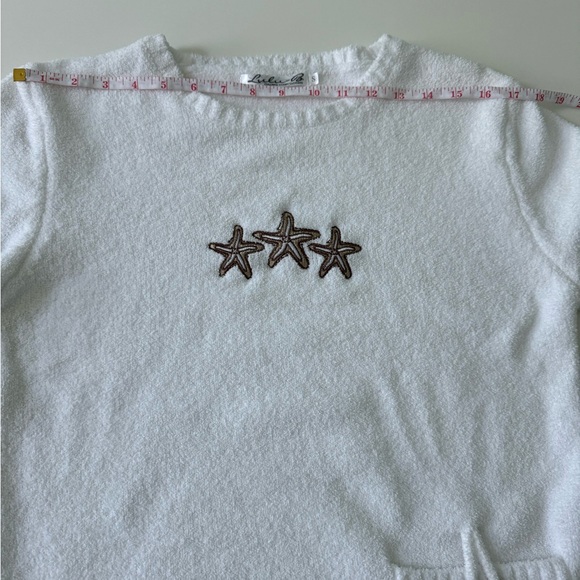Lulu B White Chenille Starfish Embroidered Sweater Size S - Picture 7 of 10